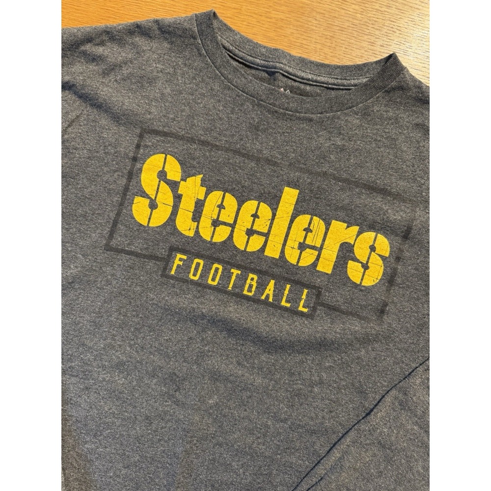 Pittsburgh Steelers 1933 Logo Shirt Men L Long Sleeve Majestic NFL Football